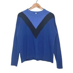 Margaret O’Leary | Women | Merino Wool Blend Chevron Crew Neck Sweater | Small